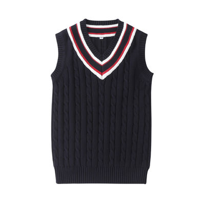 OEM Service Schoolwear Kids Knitted Vest Jumper Machine Washable