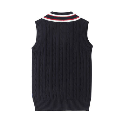 OEM Service Schoolwear Kids Knitted Vest Jumper Machine Washable