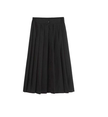 Comfortable Girls School Uniforms Pleated Skirts Black Color